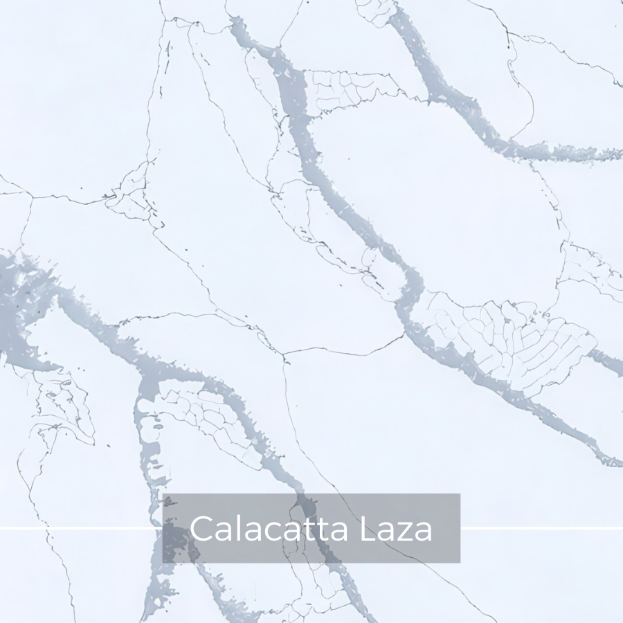 Biały konglomerat kwarcowy z szarymi żyłkami Calacatta Laza