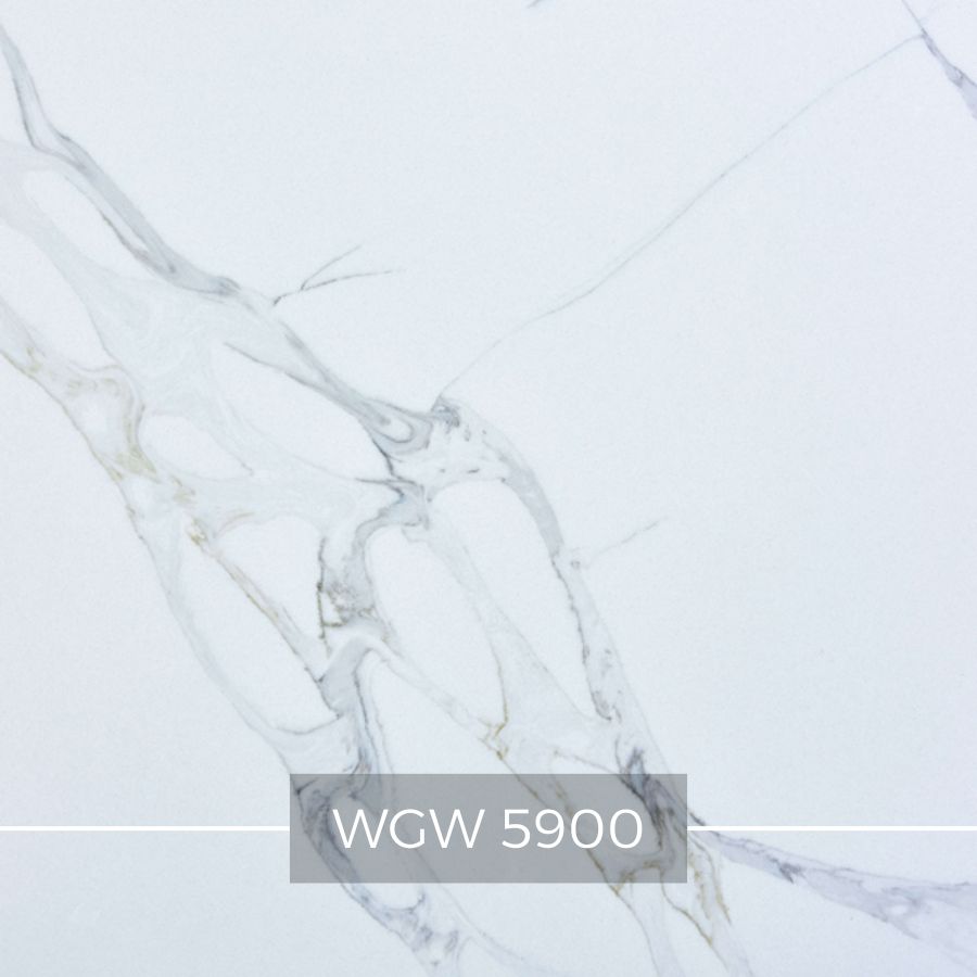 Konglomerat Kwarcowy WGW 5900 marmurowy biały z szarymi żyłkami