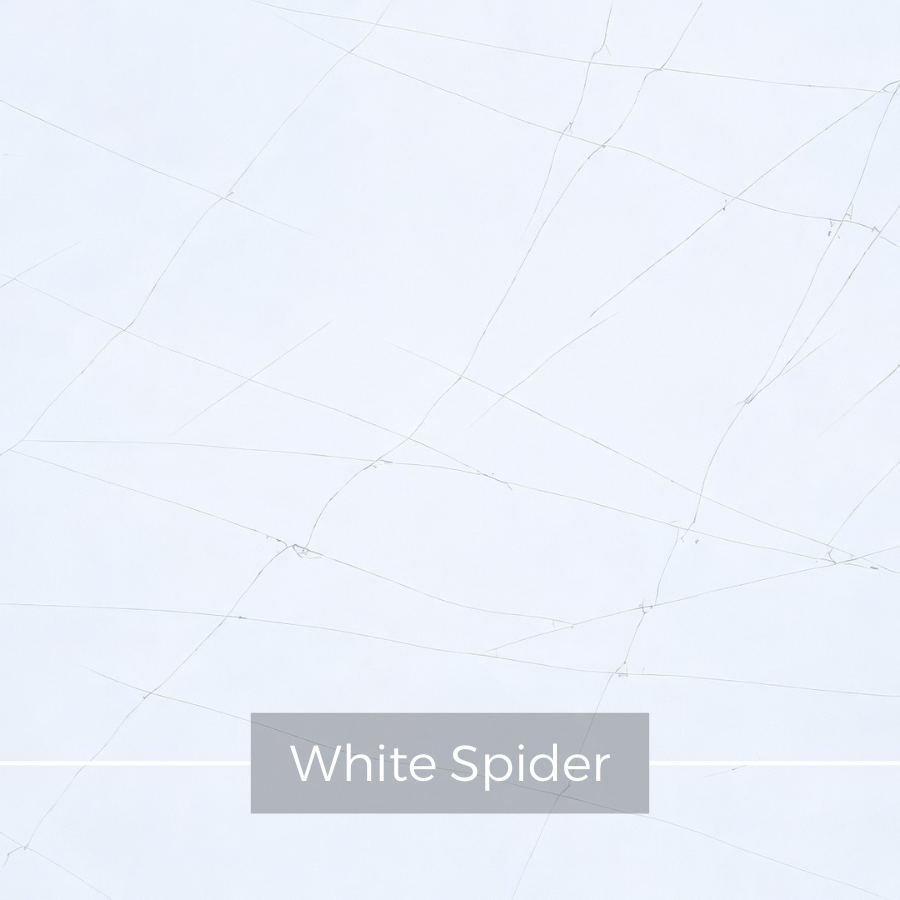 Biały konglomerat kwarcowy z subtelnymi, szarymi żyłkami White Spider