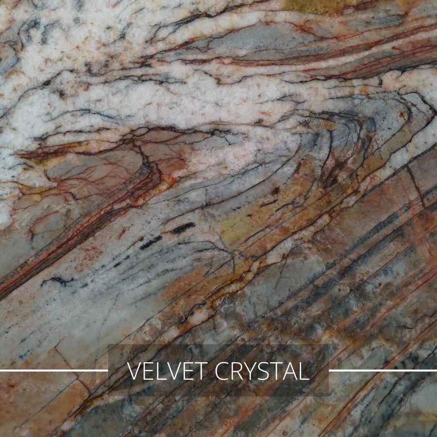 Czerwono-szary kwarcyt naturalny Velvet Crystal